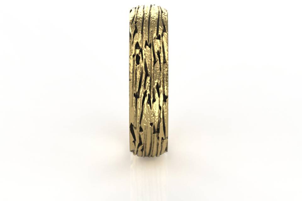 Gold Madrone Wood Bark Ring