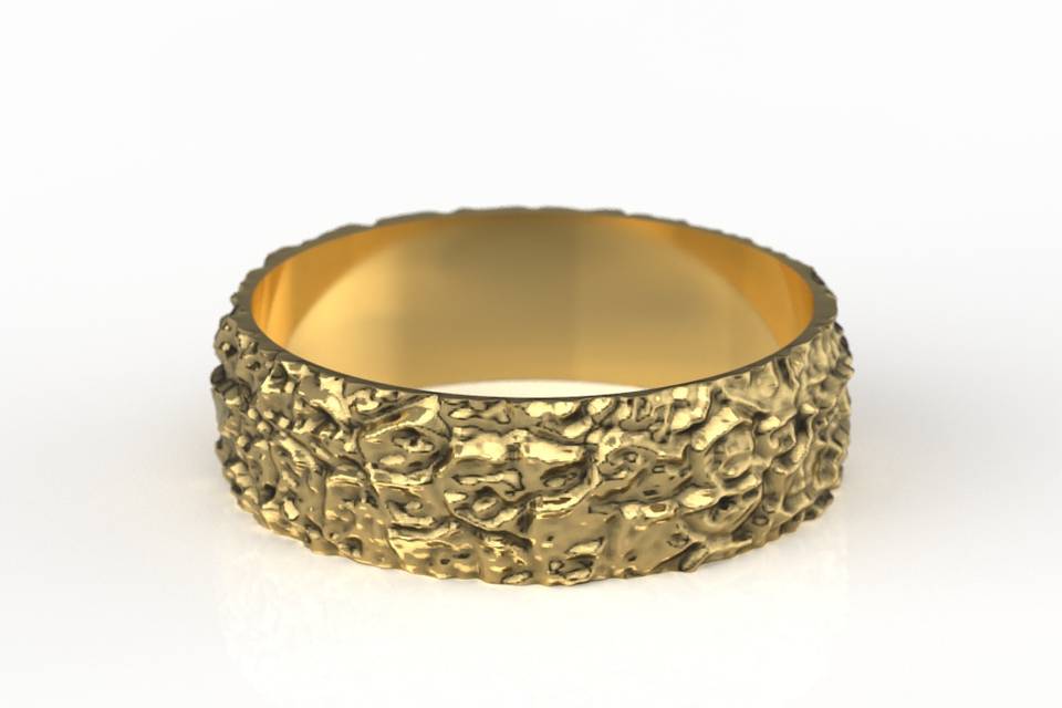Gold Textured Men's Ring