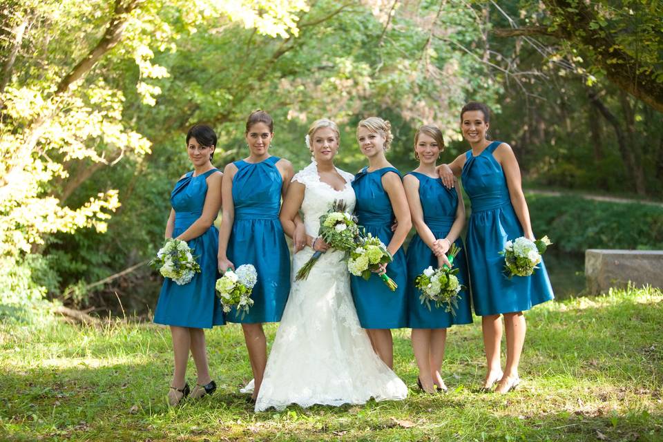 Bride and bridesmaids