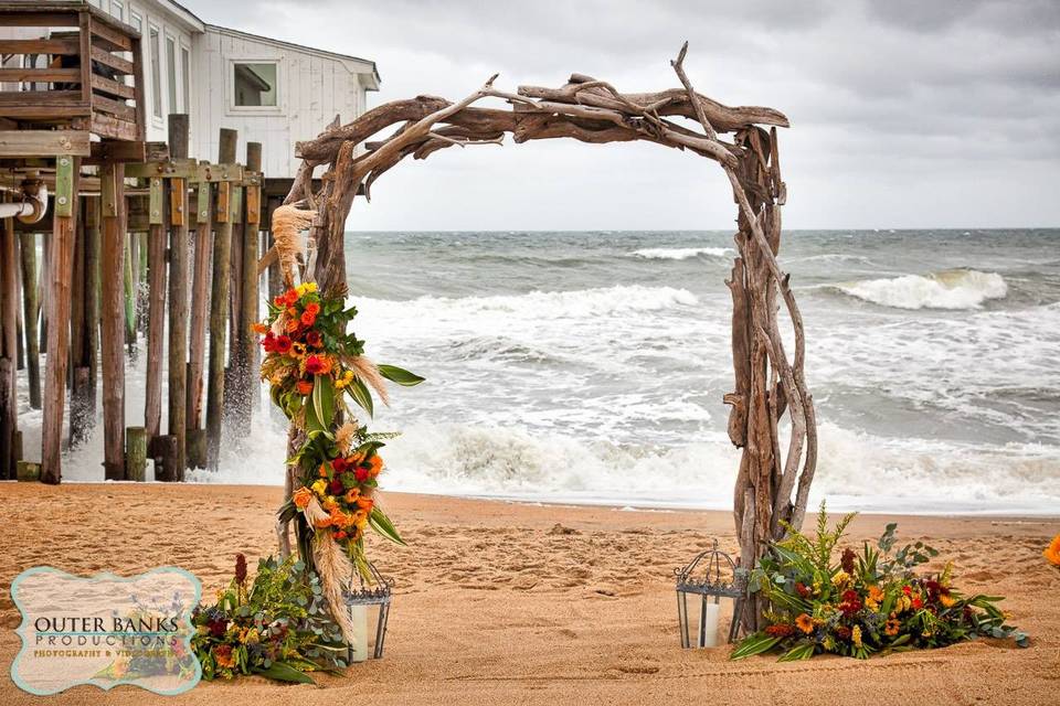 Wedding arch on the beach