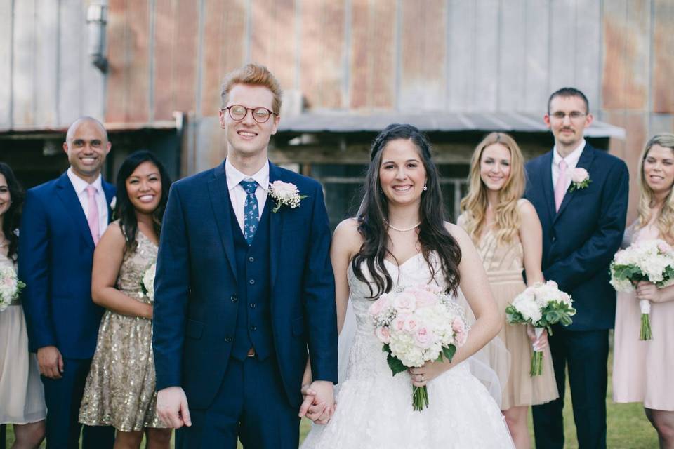 Newlyweds and their guests