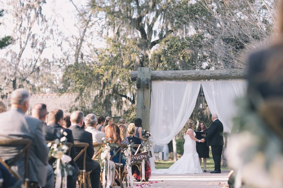 Outdoor wedding ceremony