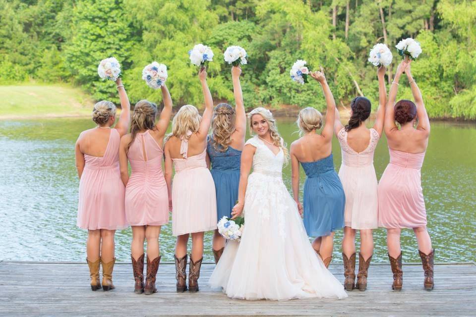 Bride and bridesmaids