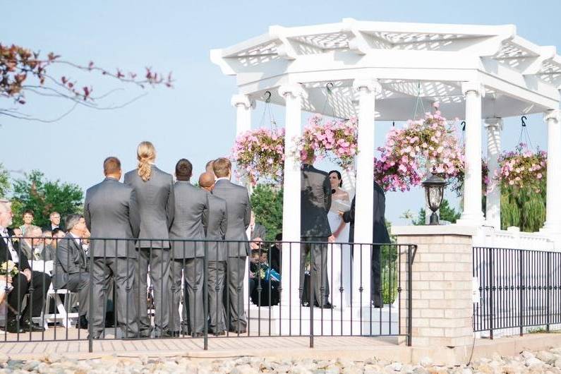 Outdoor wedding ceremony area