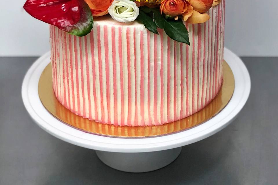 Tropical floral cake