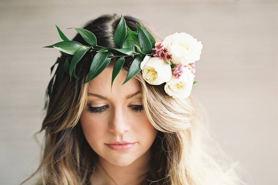 Bride with a flower crown