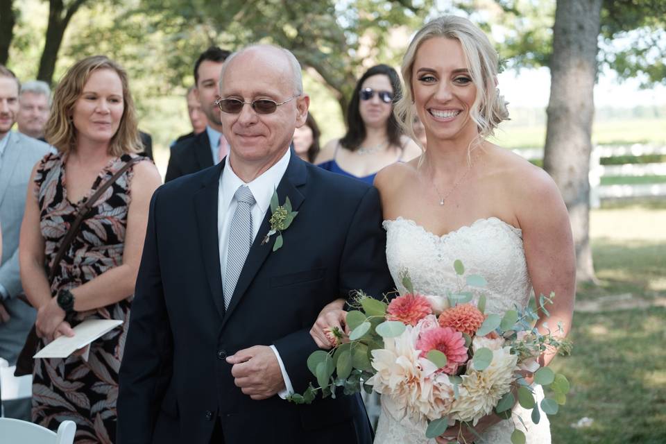 Father walking in the bride