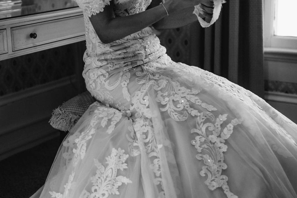 Intricate wedding gown