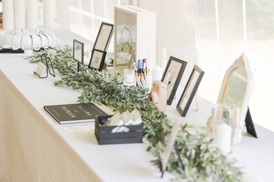 Welcome Table in Tent