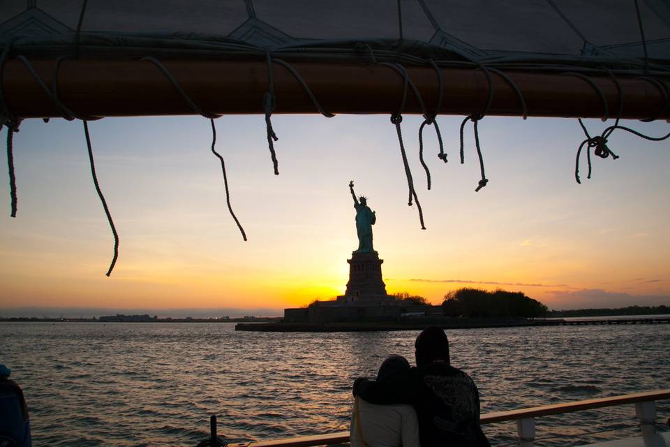 Sunset with Lady Liberty