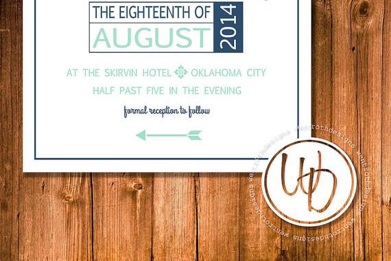 Modern Best Day Ever wedding invitation by Trusner Designs, LLC