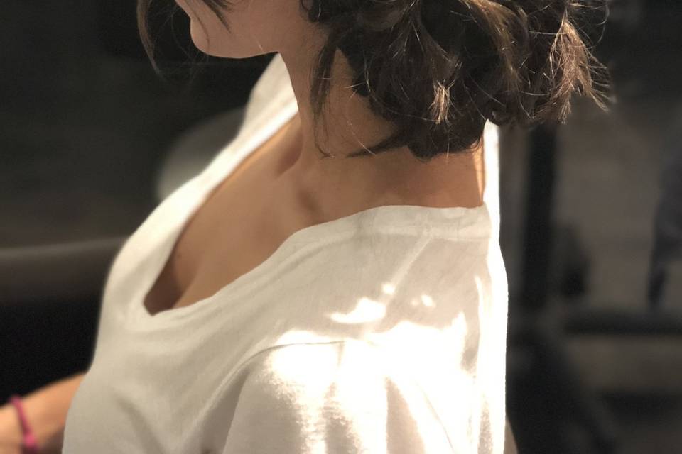 Messy low bun