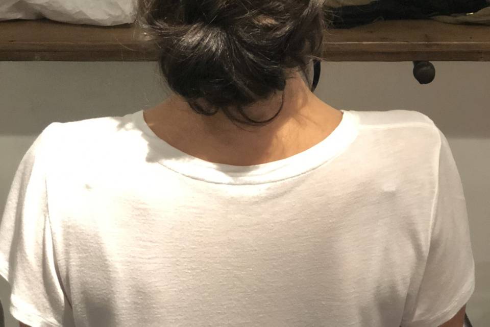 Messy low bun