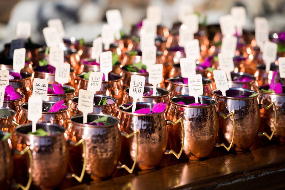 Raised floral centerpiece