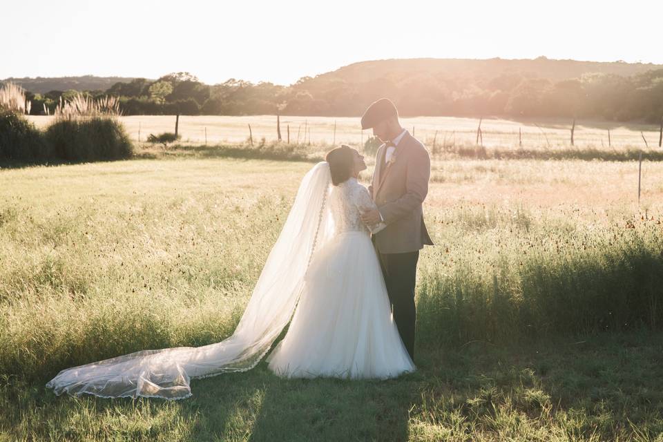 Newlyweds in the field