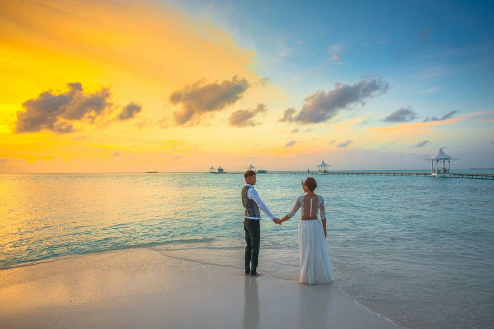 Wedding Couple in the Caribbea
