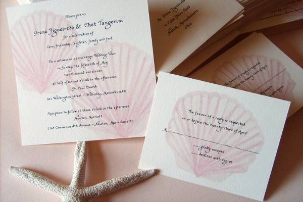 Seashell invitations...