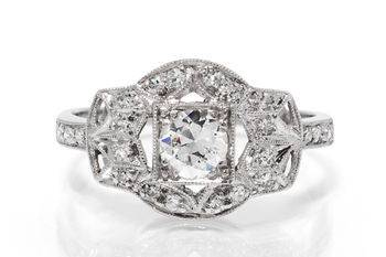 Vintage Platinum and Diamond Ring