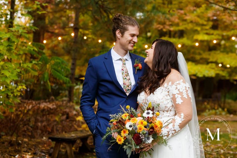 Fall Bride and Groom