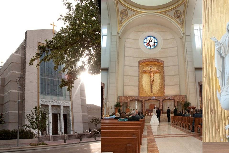 The Sacred Heart Cathedral is a beautiful church located in downtown Houston.