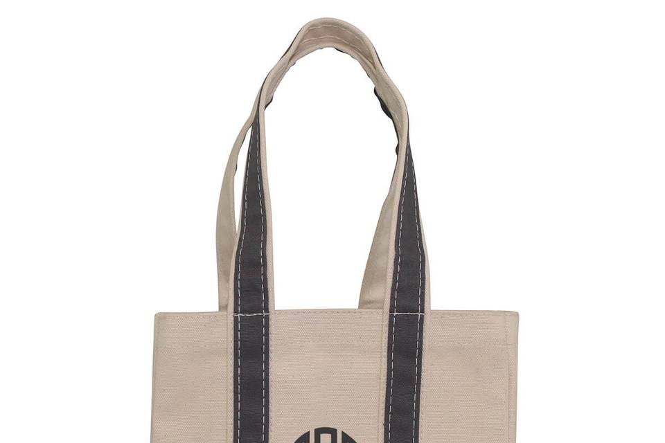 Monogrammed wine tote