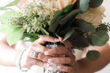 Bride holding bouquet