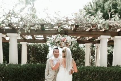 Newlyweds at the wedding cabana