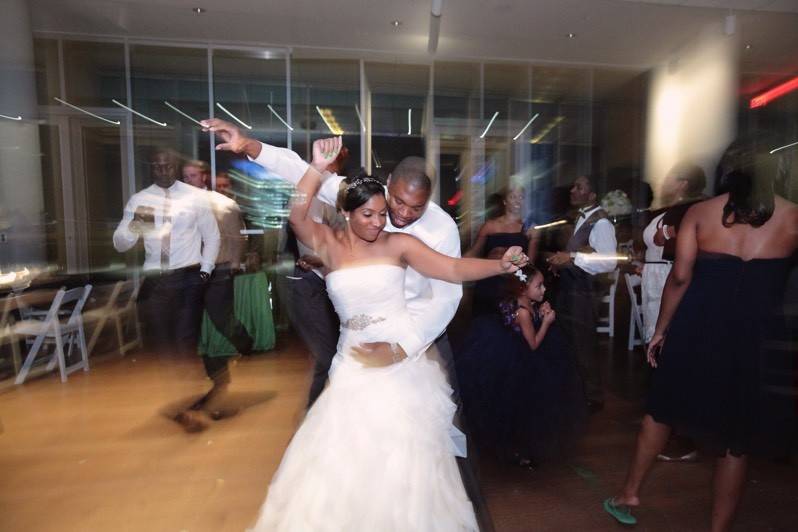 Newlyweds dancing