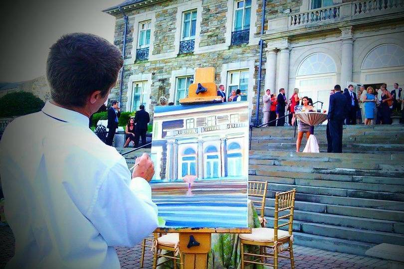 Live Wedding Painting by Mark