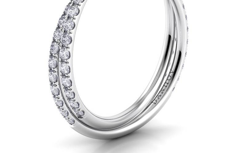 Danhov Eleganza Platinum Braided Diamond Wedding Band