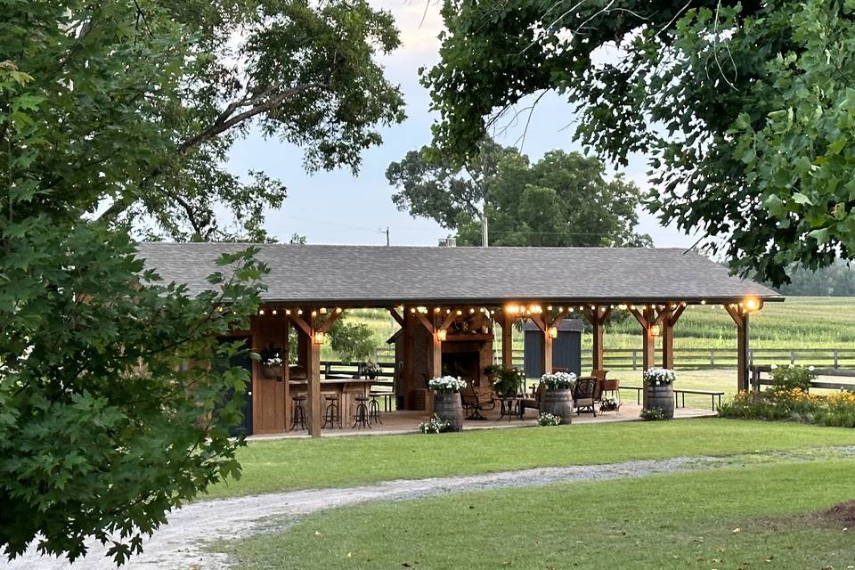 The pavilion at dusk