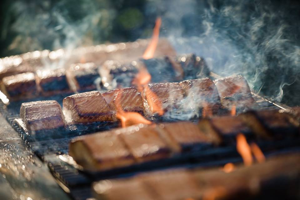 Cedar plank salmon