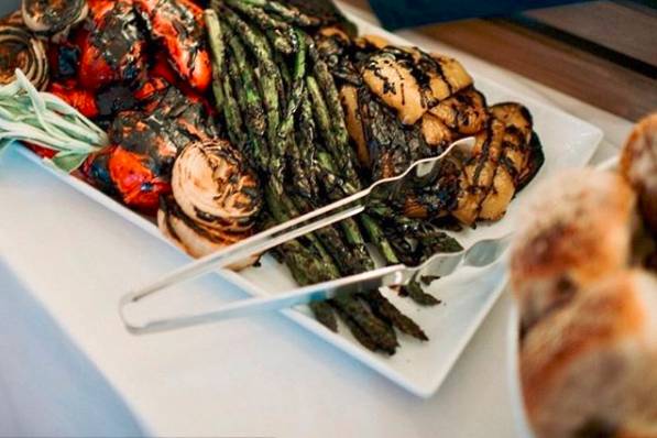 Grilled vegetables on a buffet