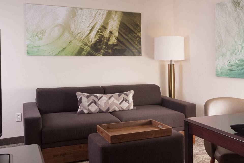 Sitting area with trundle sofa