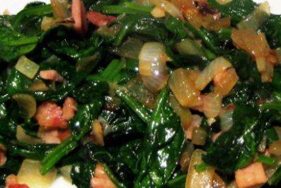 Sauteed spinach with bacon