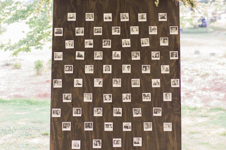 Custom photo board with gorgeous blooms