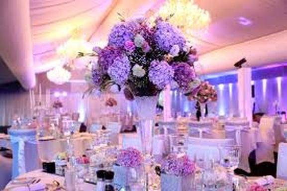 Raised floral centerpiece