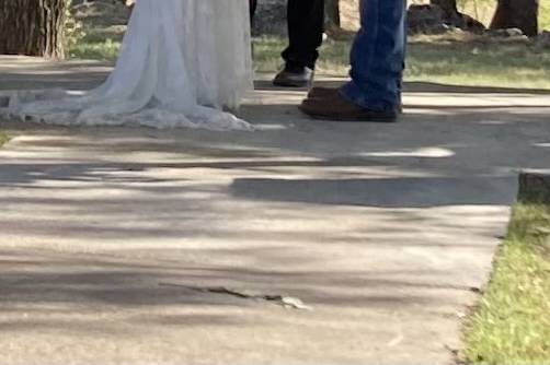 Happy bride and groom