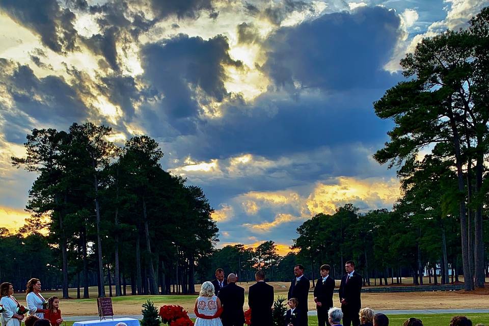 Outside sunset ceremony