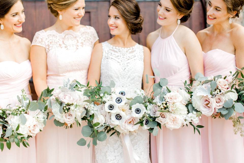 Bride and bridesmaids