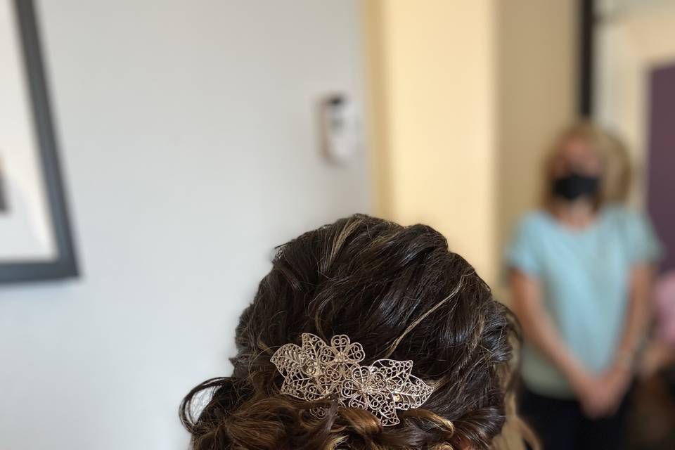 Naturally curly updo