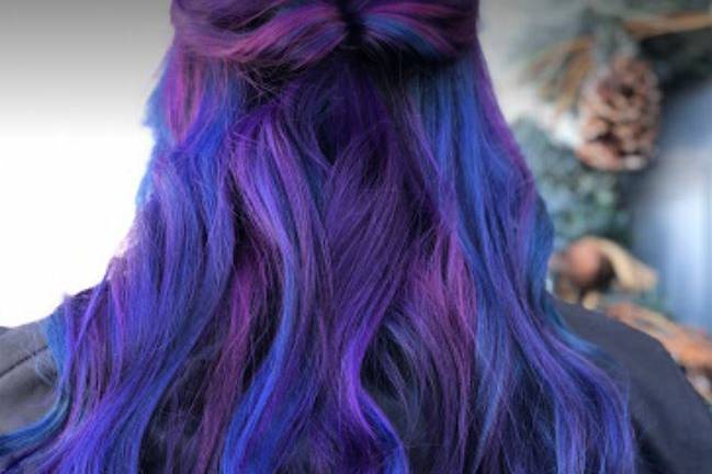 Purple and blue hair