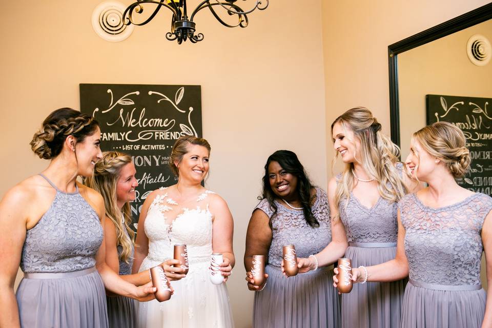 Bride and Bridesmaids