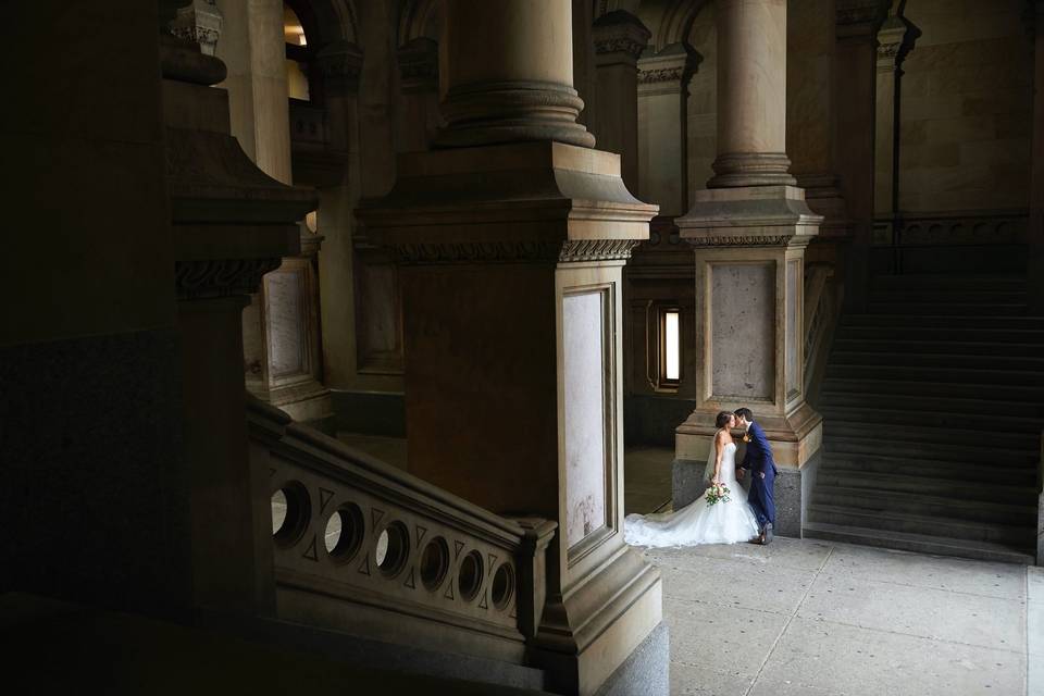 City hall pillars