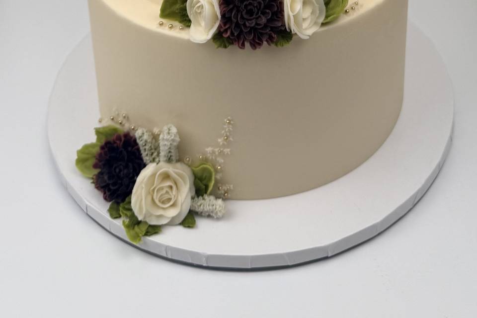 Buttercream Burgundy Dahlias,