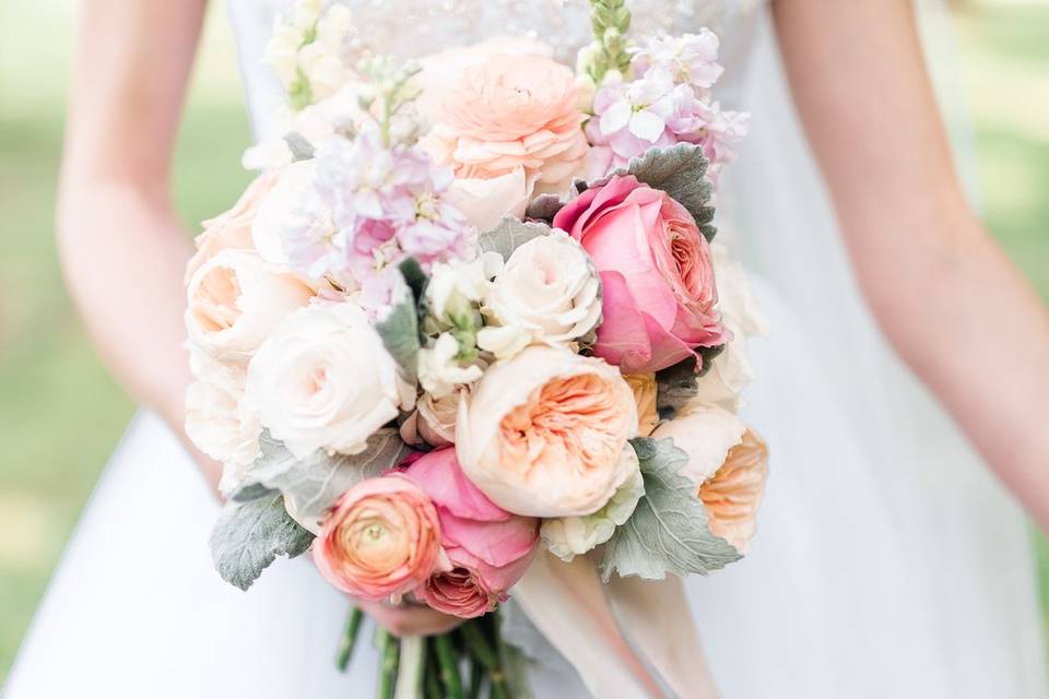 Blush and Peach Bridal Bouquet