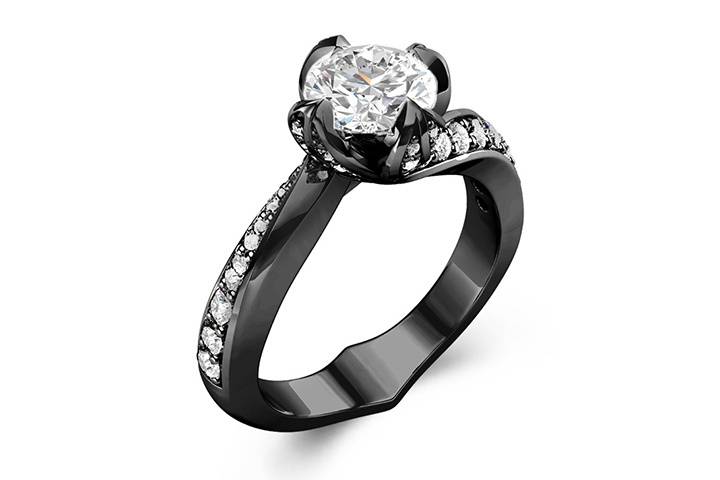 Black Custom engagement ring