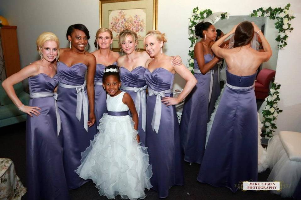 Bridesmaids and flower girl