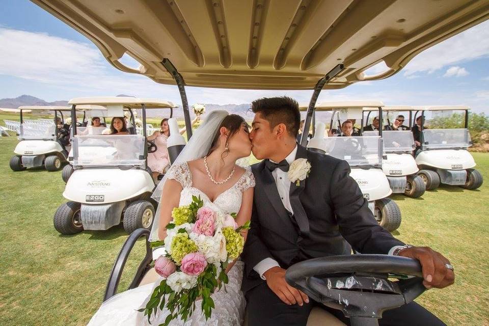 In the golf cart