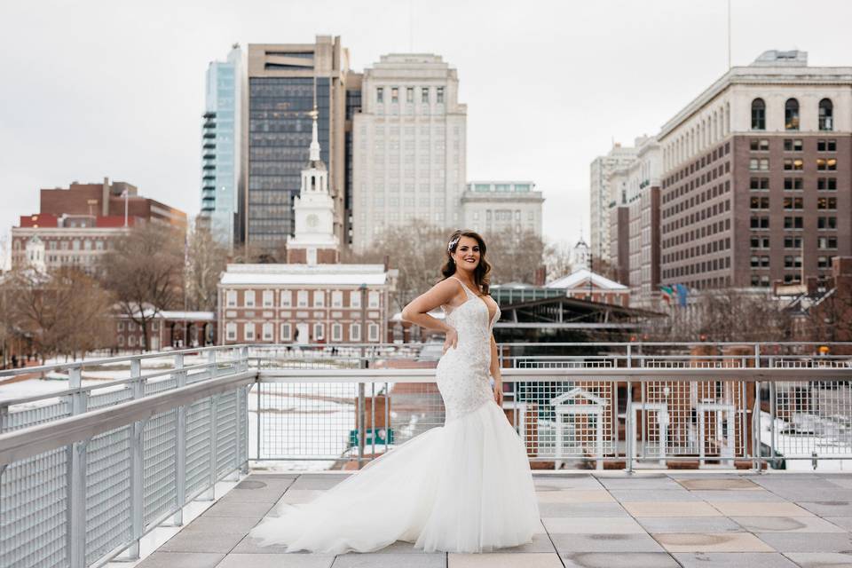 Bride with view